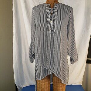 Chico's Striped Hi-Low Tunic Blouse Blue/White - Chico's 0